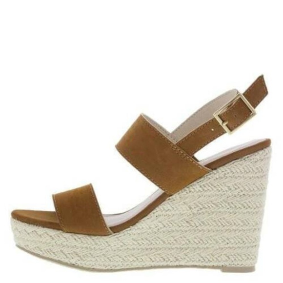 Womens Espadrille Wedge Sandals 12 Montego Bay Brown Whimsy Platform Fx Leather - Picture 2 of 4